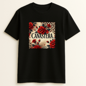 Camiseta Canastera Premium Negra artesanal, diseño propio y unisex de Bythurayya®, 100% algodón, diseño protegido.
