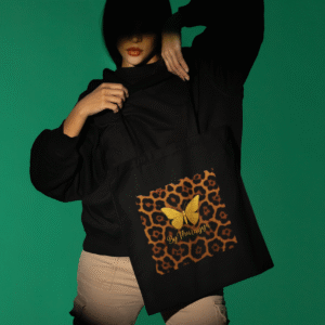 Totebag logo bythurayya leopard gold