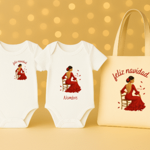 Regalo Navidad Flamenca · Pack 2 Bodies + Tote Bag